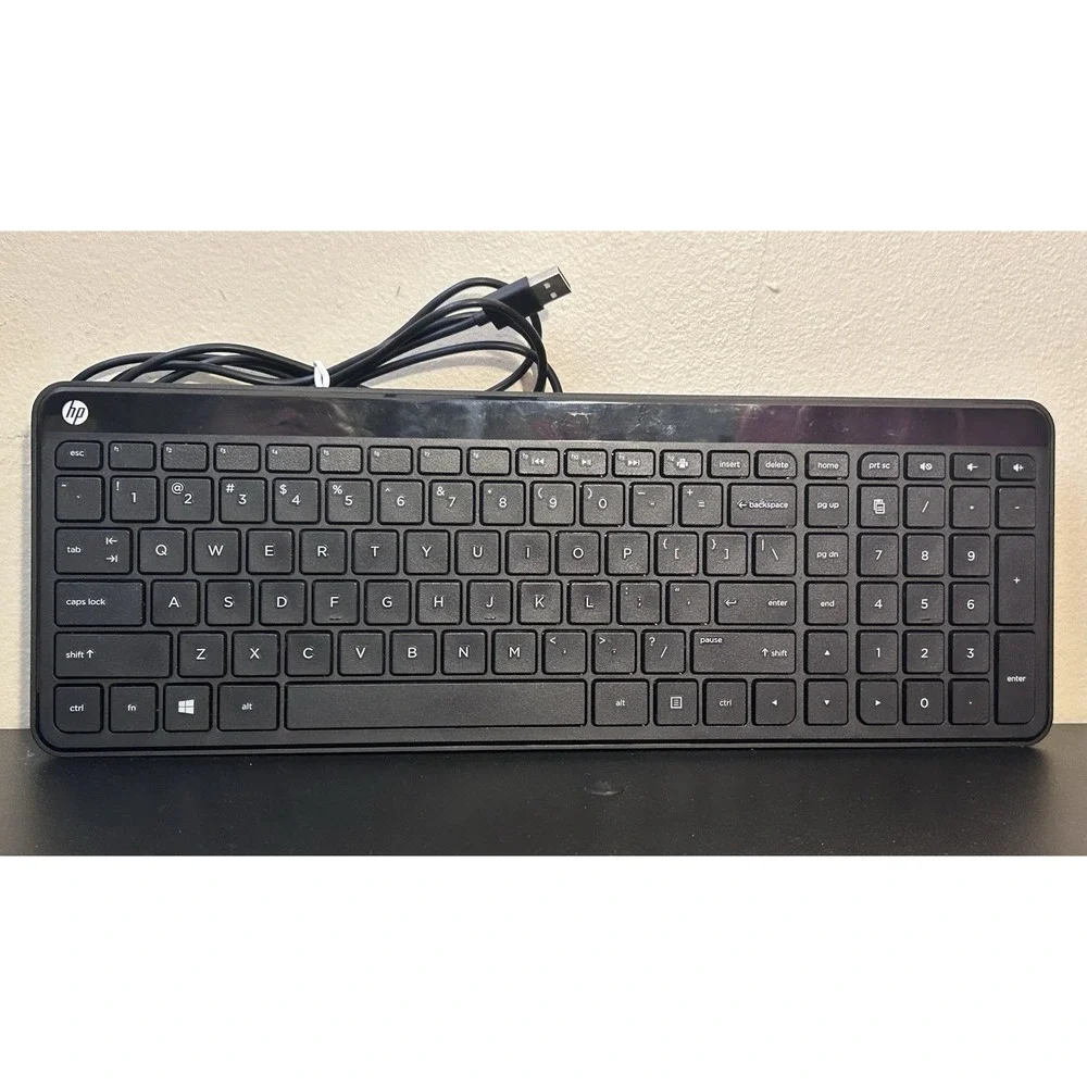 HP Slim Keyboard TESTED SK-2028 Wired Quiet Hewlett Packard Pavilion PC USB